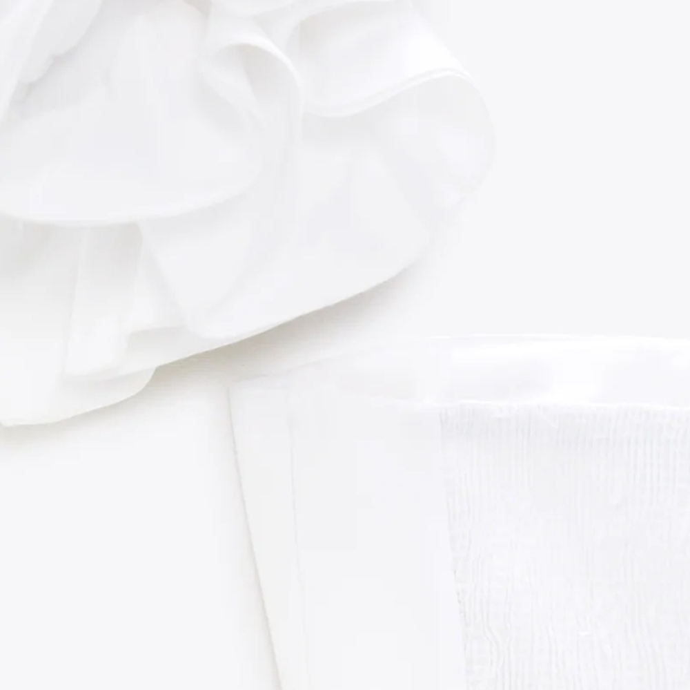 Zara RUFFLED Poplin Top - Picture 8 of 9